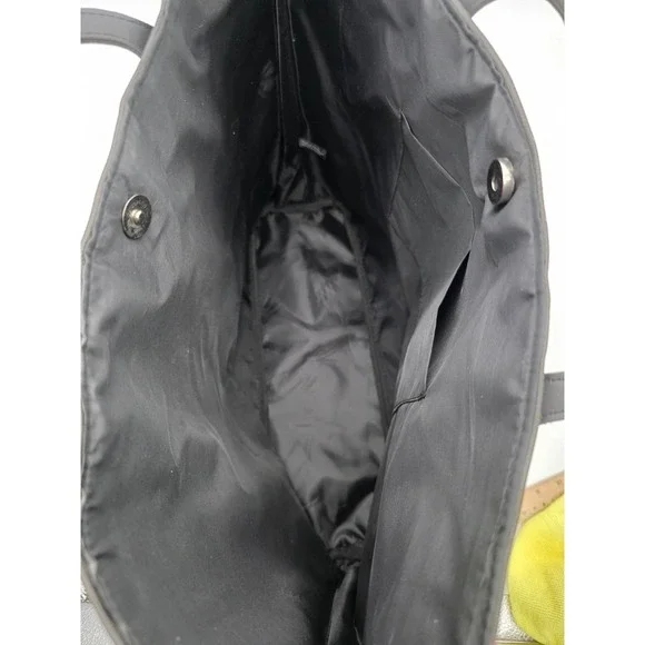 Simply Spring Tote Black White Stripes Flower Print Bows NWT Large Stylish #0255 - Picture 7 of 7